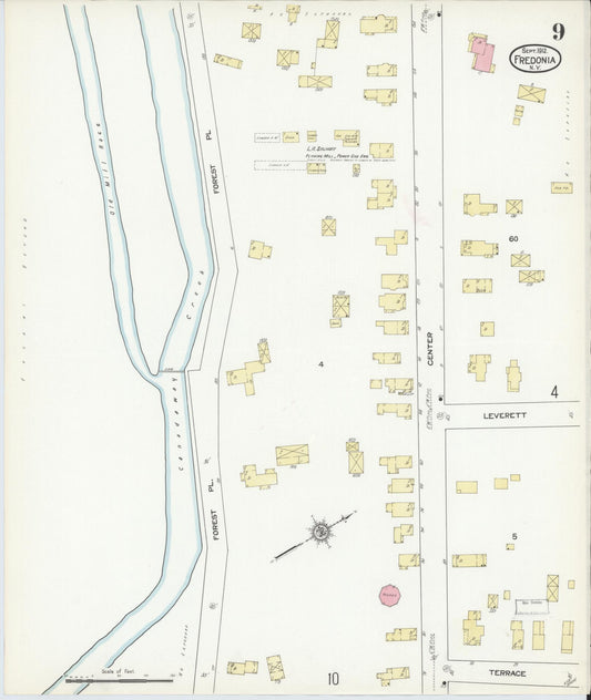 Sanborn Fire Insurance Map from Fredonia, Chautauqua County, New York (1912), Sheet #0009 - Historic Sanborn Fire Insurance Map Print, vintage old map wall art, antique decor, genealogy gift, New York New York map