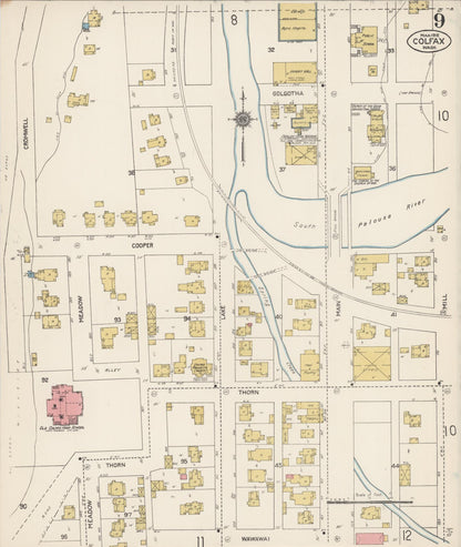 Sanborn Fire Insurance Map from Colfax, Whitman County, Washington (1912), Sheet #0009 - Complete Map Set gallery image, historic Sanborn map, vintage wall art, Washington Washington