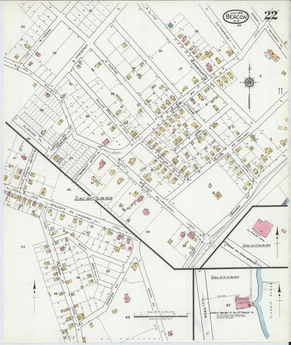 Sanborn Fire Insurance Map from Beacon, Dutchess County, New York (1919), Sheet #0022 - Complete Map Set gallery image, historic Sanborn map, vintage wall art, New York New York