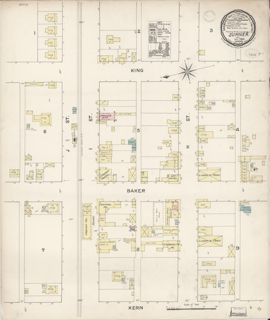 Sanborn Fire Insurance Map from Sumner, Kern County, California. (1888) – Historic Sanborn Fire Insurance Map Print