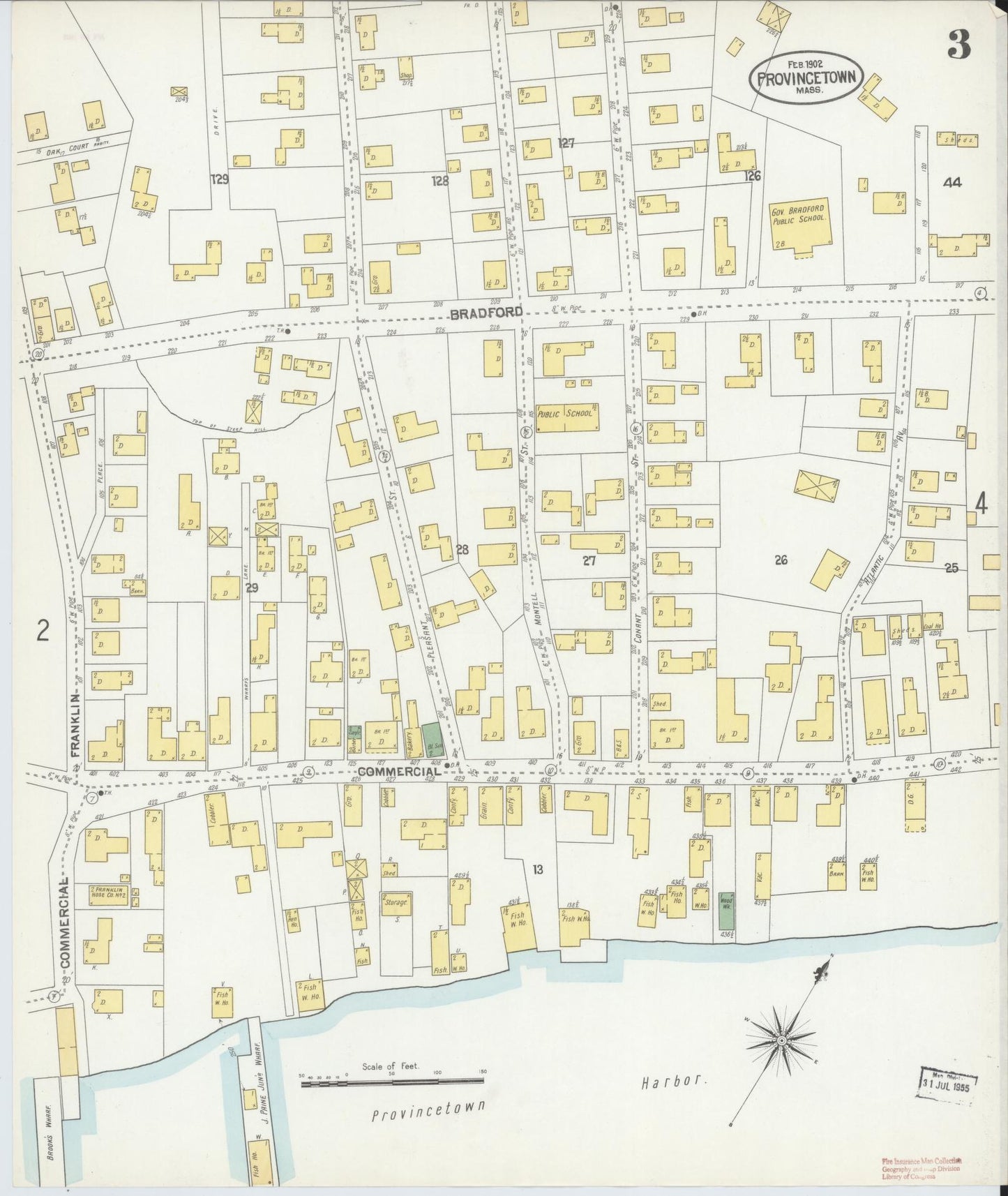 Sanborn Fire Insurance Map from Provincetown, Barnstable County, Massachusetts (1902), Sheet #0003 - Complete Map Set gallery image, historic Sanborn map, vintage wall art, Massachusetts Massachusetts