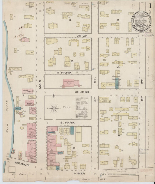 Sanborn Fire Insurance Map from Camden, Oneida County, New York (1885), Sheet #0001 - Historic Sanborn Fire Insurance Map Print, vintage old map wall art, antique decor, genealogy gift, New York New York map