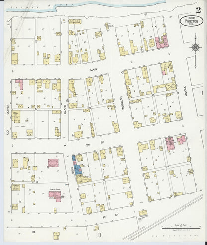 Sanborn Fire Insurance Map from Piketon, Pike County, Ohio (1921), Sheet #0002 - Historic Sanborn Fire Insurance Map Print, vintage old map wall art, antique decor, genealogy gift, Ohio Ohio map