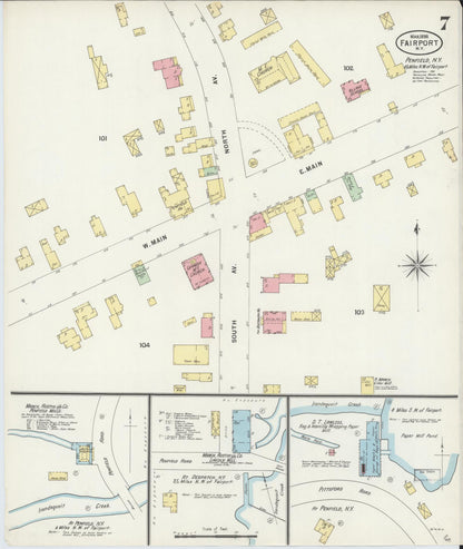 Sanborn Fire Insurance Map from Fairport, Monroe County, New York (1898), Sheet #0007 - Complete Map Set gallery image, historic Sanborn map, vintage wall art, New York New York