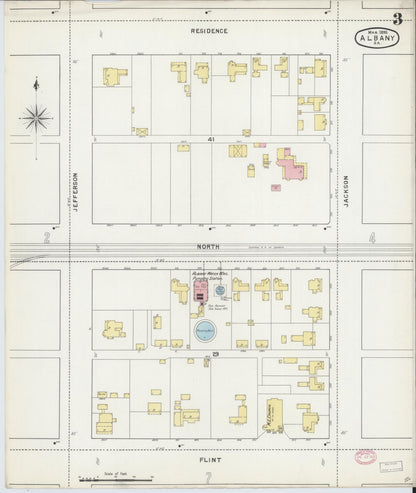 Sanborn Fire Insurance Map from Albany, Dougherty County, Georgia (1895), Sheet #0003 - Complete Map Set gallery image, historic Sanborn map, vintage wall art, Georgia Georgia
