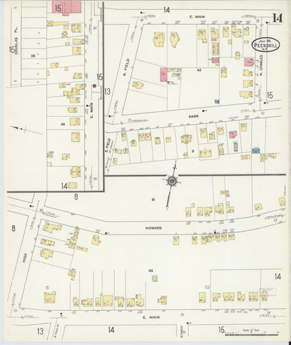 Sanborn Fire Insurance Map from Peekskill, Westchester County, New York (1911), Sheet #0014 - Complete Map Set gallery image, historic Sanborn map, vintage wall art, New York New York
