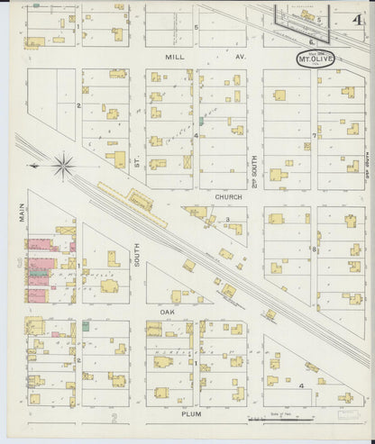 Sanborn Fire Insurance Map from Mount Olive, Macoupin County, Illinois (1894), Sheet #0004 - Complete Map Set gallery image, historic Sanborn map, vintage wall art, Illinois Illinois