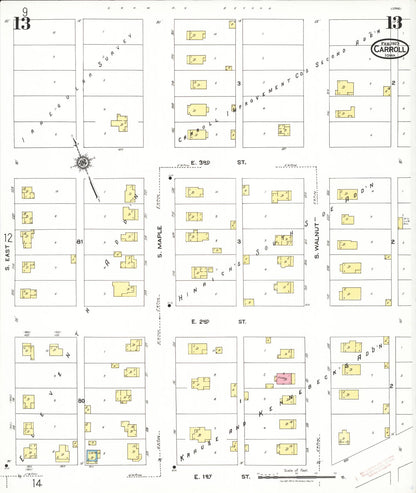 Sanborn Fire Insurance Map from Carroll, Carroll County, Iowa (1923), Sheet #0013 - Historic Sanborn Fire Insurance Map Print