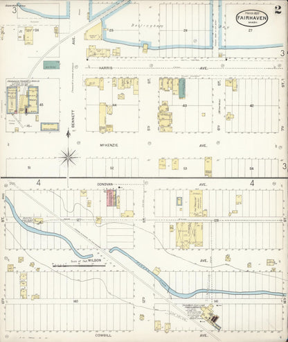 Sanborn Fire Insurance Map from Fairhaven [see also Bellingham and Sehome], Whatcom County, Washington (1897), Sheet #0002 - Complete Map Set gallery image, historic Sanborn map, vintage wall art, Washington Washington