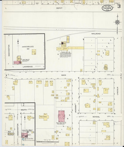 Sanborn Fire Insurance Map from Thorpe, Clark County, Wisconsin (1916), Sheet #0003 - Complete Map Set gallery image, historic Sanborn map, vintage wall art, Wisconsin Wisconsin