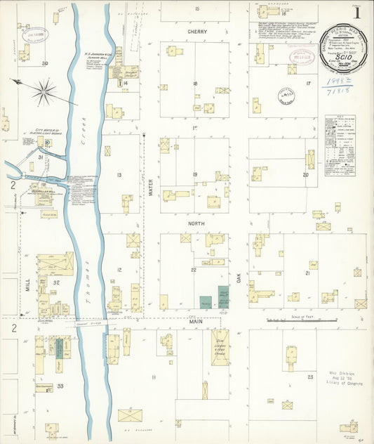 Sanborn Fire Insurance Map from Scio, Linn County, Oregon. (1898) – Historic Sanborn Fire Insurance Map Print