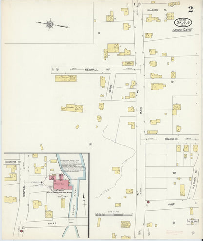 Sanborn Fire Insurance Map from Saugus, Essex County, Massachusetts (1913), Sheet #0002 - Complete Map Set gallery image, historic Sanborn map, vintage wall art, Massachusetts Massachusetts