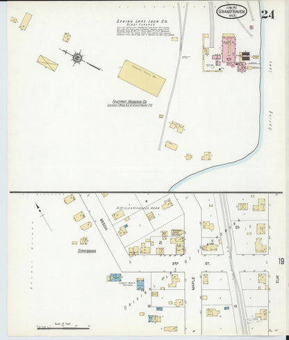 Sanborn Fire Insurance Map from Grand Haven, Ottawa County, Michigan (1912), Sheet #0024 - Complete Map Set gallery image, historic Sanborn map, vintage wall art, Michigan Michigan