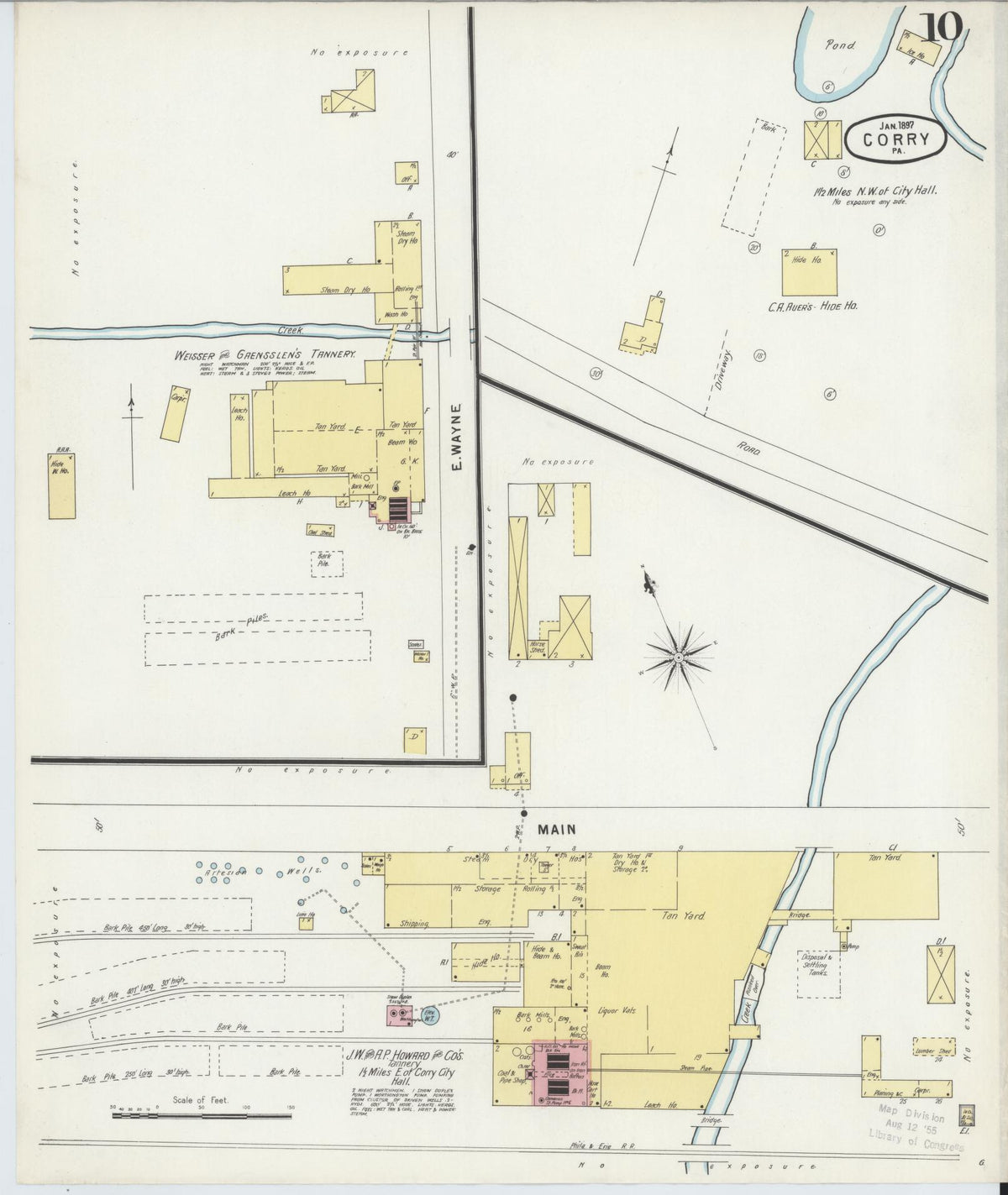 Sanborn Fire Insurance Map from Corry, Erie County, Pennsylvania (1897), Sheet #0010 - Complete Map Set gallery image, historic Sanborn map, vintage wall art, Pennsylvania Pennsylvania