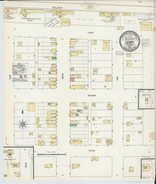 Sanborn Fire Insurance Map from Henry, Codington County, South Dakota (1904), Sheet #0001 - Historic Sanborn Fire Insurance Map Print, vintage old map wall art, antique decor, genealogy gift, South Dakota South Dakota map