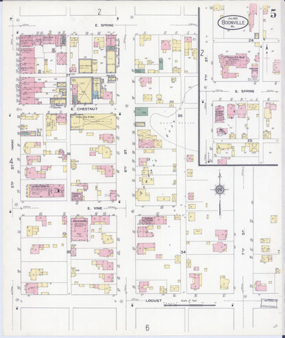 Sanborn Fire Insurance Map from Boonville, Cooper County, Missouri (1910), Sheet #0005 - Complete Map Set gallery image, historic Sanborn map, vintage wall art, Missouri Missouri