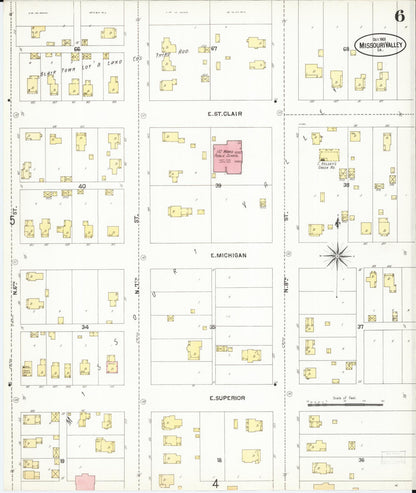 Sanborn Fire Insurance Map from Missouri Valley, Harrison County, Iowa (1901), Sheet #0006 - Complete Map Set gallery image, historic Sanborn map, vintage wall art, Missouri Missouri