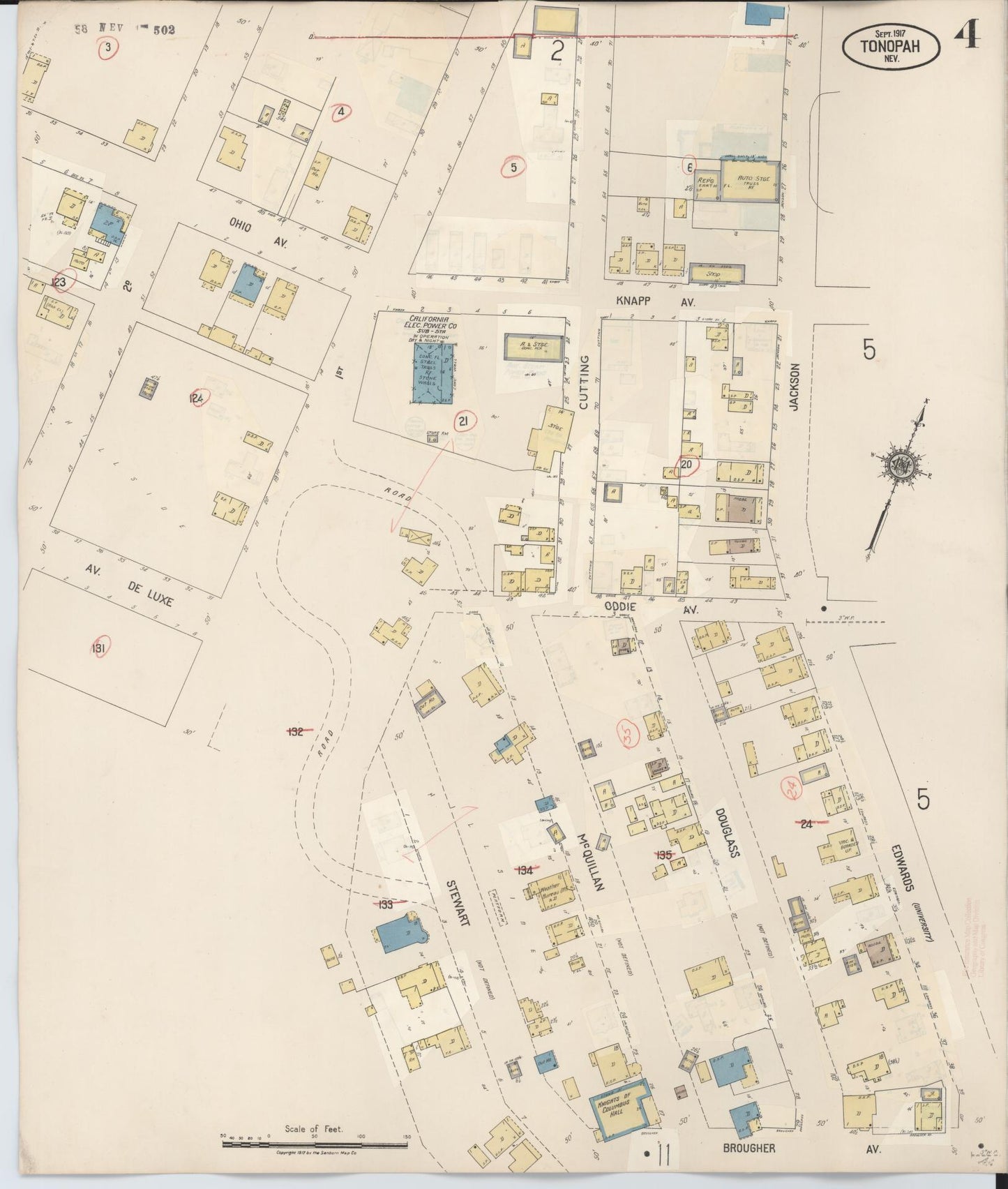 Sanborn Fire Insurance Map from Tonopah, Nye County, Nevada (1941), Sheet #0004 - Complete Map Set gallery image, historic Sanborn map, vintage wall art, Nevada Nevada