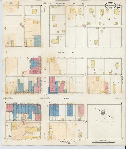 Sanborn Fire Insurance Map from Afton, Ottawa County, Oklahoma (1932), Sheet #0002 - Complete Map Set gallery image, historic Sanborn map, vintage wall art, Oklahoma Oklahoma