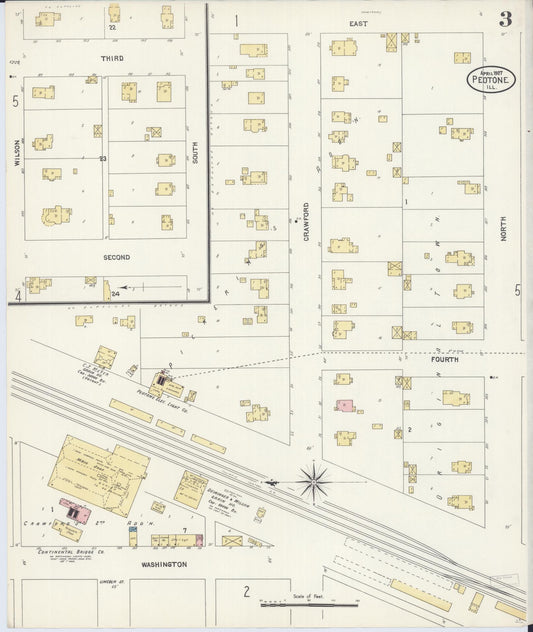Sanborn Fire Insurance Map from Peotone, Will County, Illinois (1907), Sheet #0003 - Historic Sanborn Fire Insurance Map Print, vintage old map wall art, antique decor, genealogy gift, Illinois Illinois map