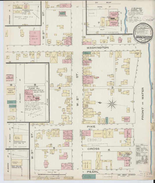 Sanborn Fire Insurance Map from Manchester, Adams County, Ohio (1885), Sheet #0001 - Historic Sanborn Fire Insurance Map Print, vintage old map wall art, antique decor, genealogy gift, Ohio Ohio map