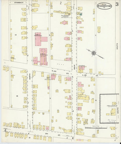 Sanborn Fire Insurance Map from McSherrystown, Adams County, Pennsylvania (1910), Sheet #0003 - Complete Map Set gallery image, historic Sanborn map, vintage wall art, Pennsylvania Pennsylvania