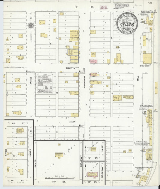 Sanborn Fire Insurance Map from Columbia, Brown County, South Dakota (1910), Sheet #0001 - Historic Sanborn Fire Insurance Map Print, vintage old map wall art, antique decor, genealogy gift, South Dakota South Dakota map