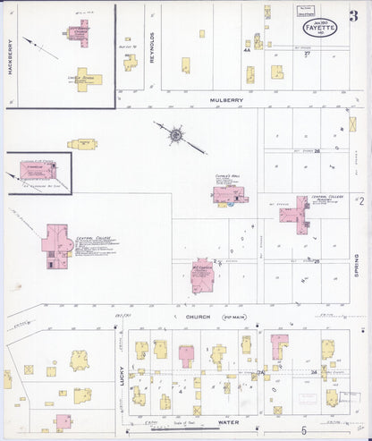 Sanborn Fire Insurance Map from Fayette, Howard County, Missouri (1910), Sheet #0003 - Complete Map Set gallery image, historic Sanborn map, vintage wall art, Missouri Missouri