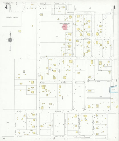 Sanborn Fire Insurance Map from Rockwall, Rockwall County, Texas (1934), Sheet #0004 - Historic Sanborn Fire Insurance Map Print, vintage old map wall art, antique decor, genealogy gift, Texas Texas map