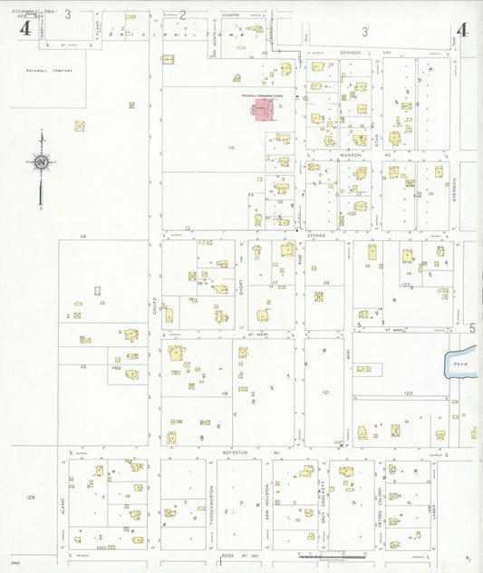 Sanborn Fire Insurance Map from Rockwall, Rockwall County, Texas (1934), Sheet #0004 - Historic Sanborn Fire Insurance Map Print, vintage old map wall art, antique decor, genealogy gift, Texas Texas map
