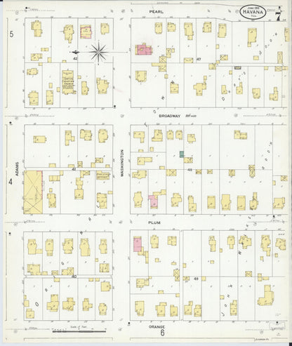 Sanborn Fire Insurance Map from Havana, Mason County, Illinois (1909), Sheet #0007 - Historic Sanborn Fire Insurance Map Print, vintage old map wall art, antique decor, genealogy gift, Illinois Illinois map