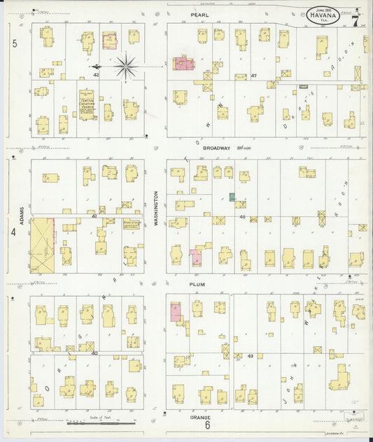 Sanborn Fire Insurance Map from Havana, Mason County, Illinois (1909), Sheet #0007 - Historic Sanborn Fire Insurance Map Print, vintage old map wall art, antique decor, genealogy gift, Illinois Illinois map