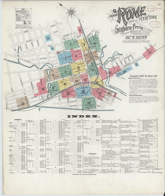 Sanborn Fire Insurance Map from Rome, Oneida County, New York (1899), Sheet #0001 - Historic Sanborn Fire Insurance Map Print, vintage old map wall art, antique decor, genealogy gift, New York New York map