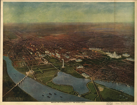 Bird's-eye view of Washington, D.C.--the nation's capital (1916) – Historic Bird’s-Eye View Panorama Print
