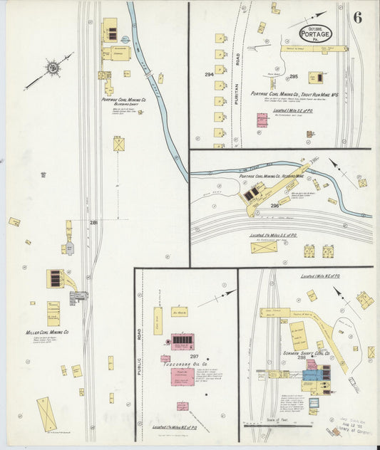 Sanborn Fire Insurance Map from Portage, Cambria County, Pennsylvania (1916), Sheet #0006 - Historic Sanborn Fire Insurance Map Print, vintage old map wall art, antique decor, genealogy gift, Pennsylvania Pennsylvania map