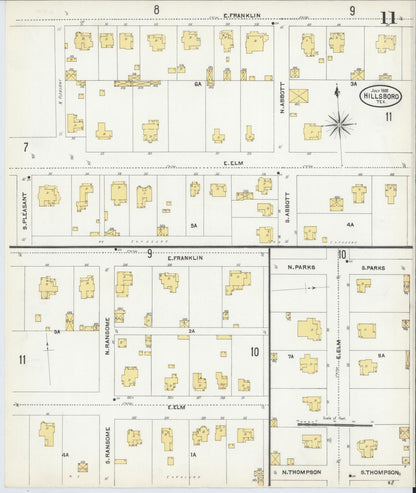 Sanborn Fire Insurance Map from Hillsboro, Hill County, Texas (1905), Sheet #0011 - Complete Map Set gallery image, historic Sanborn map, vintage wall art, Texas Texas