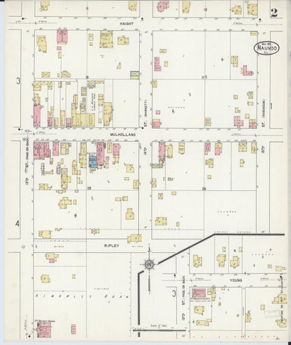 Sanborn Fire Insurance Map from Nauvoo, Hancock County, Illinois (1912), Sheet #0002 - Complete Map Set gallery image, historic Sanborn map, vintage wall art, Illinois Illinois