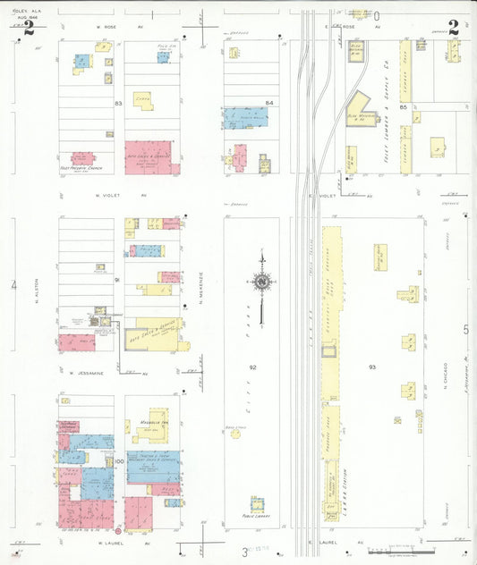 Sanborn Fire Insurance Map from Foley, Baldwin County, Alabama (1946), Sheet #0002 - Historic Sanborn Fire Insurance Map Print, vintage old map wall art, antique decor, genealogy gift, Alabama Alabama map