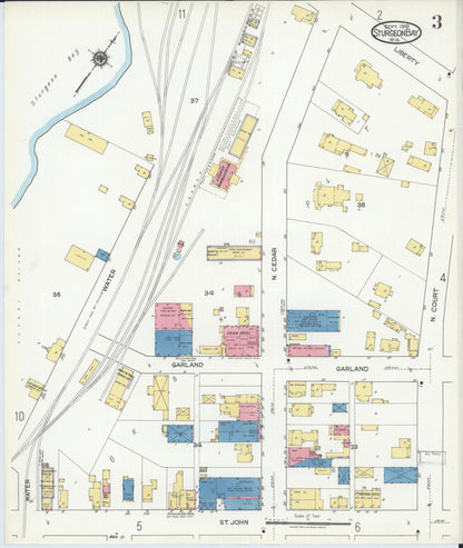 Sanborn Fire Insurance Map from Sturgeon Bay, Door County, Wisconsin (1919), Sheet #0003 - Complete Map Set gallery image, historic Sanborn map, vintage wall art, Wisconsin Wisconsin