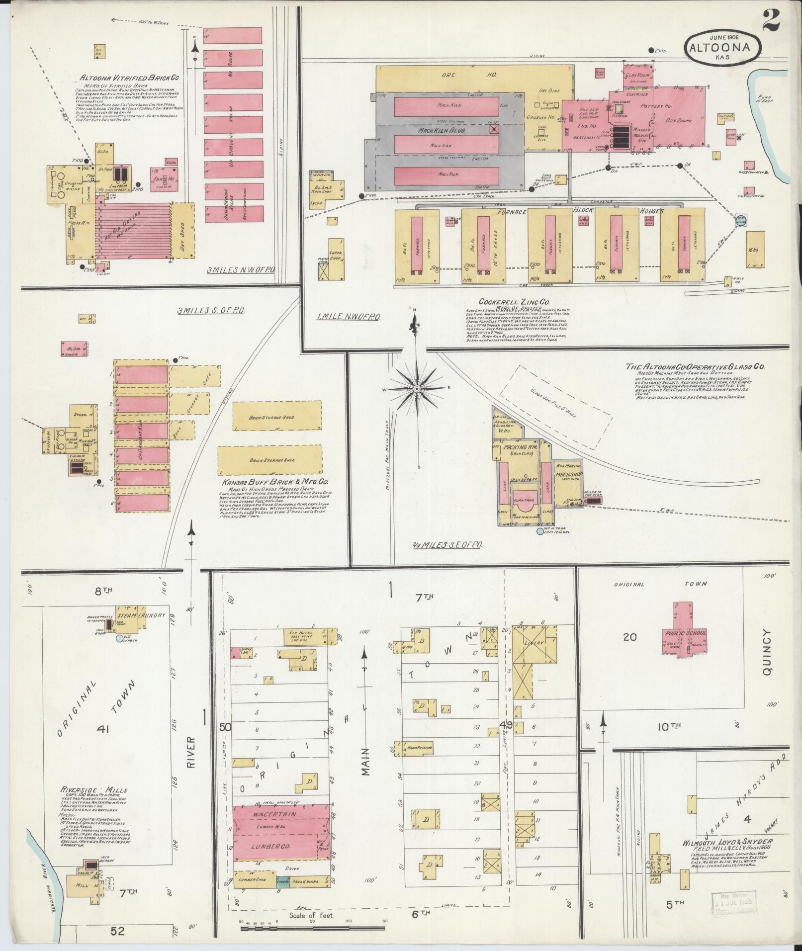 Sanborn Fire Insurance Map from Altoona, Wilson County, Kansas (1906), Sheet #0002 - Historic Sanborn Fire Insurance Map Print, vintage old map wall art, antique decor, genealogy gift, Kansas Kansas map