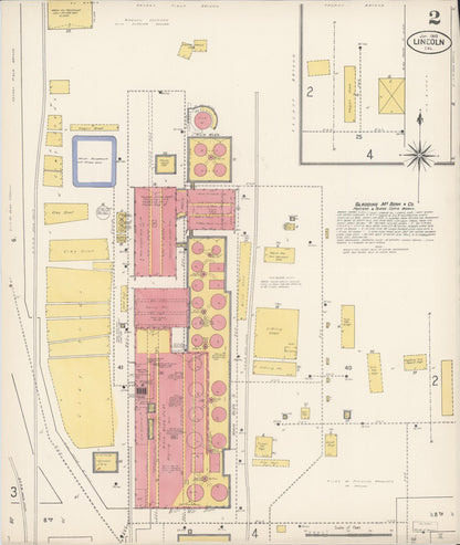 Sanborn Fire Insurance Map from Lincoln, Placer County, California (1910), Sheet #0002 - Historic Sanborn Fire Insurance Map Print, vintage old map wall art, antique decor, genealogy gift, California California map