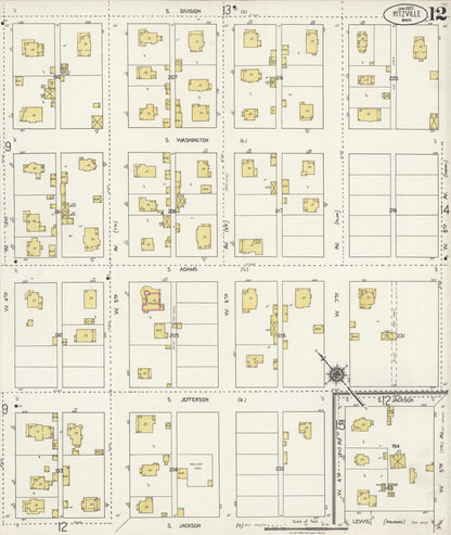 Sanborn Fire Insurance Map from Ritzville, Adams County, Washington (1922), Sheet #0012 - Complete Map Set gallery image, historic Sanborn map, vintage wall art, Washington Washington