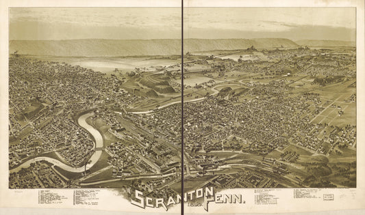 Scranton, Penn. 1890. (1890) – Historic Bird’s-Eye View Panorama Print