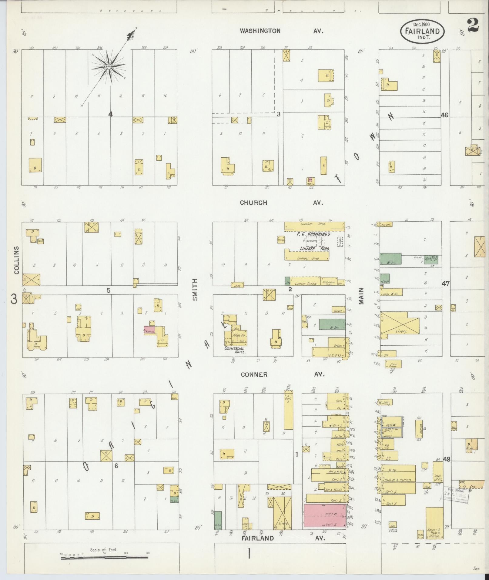 Sanborn Fire Insurance Map from Fairland, Ottawa County, Oklahoma (1900), Sheet #0002 - Historic Sanborn Fire Insurance Map Print, vintage old map wall art, antique decor, genealogy gift, Oklahoma Oklahoma map