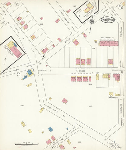 Sanborn Fire Insurance Map from Phoenixville, Chester County, Pennsylvania (1921), Sheet #0005 - Complete Map Set gallery image, historic Sanborn map, vintage wall art, Pennsylvania Pennsylvania