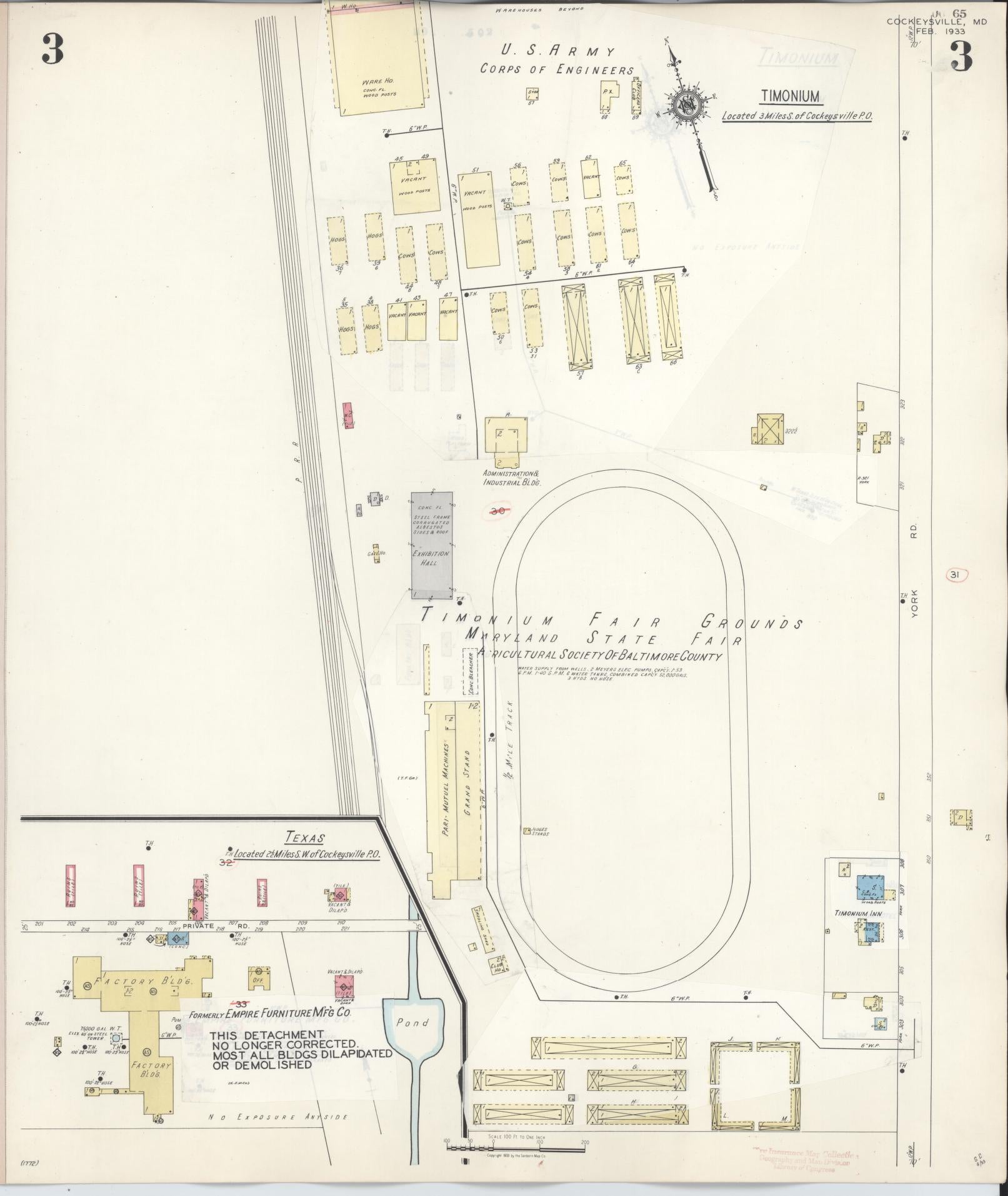 Sanborn Fire Insurance Map from Cockeysville, Baltimore County, Maryland (1946), Sheet #0003 - Historic Sanborn Fire Insurance Map Print, vintage old map wall art, antique decor, genealogy gift, Maryland Maryland map