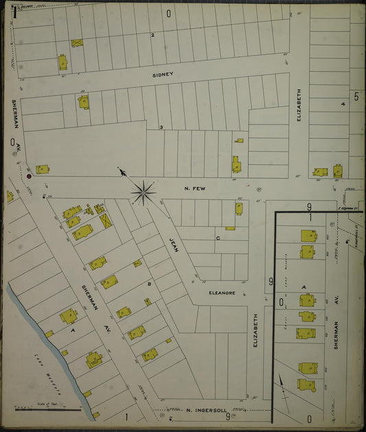 Sanborn Fire Insurance Map from Madison, Dane County, Wisconsin (1908), Sheet #0001 - Complete Map Set gallery image, historic Sanborn map, vintage wall art, Wisconsin Wisconsin