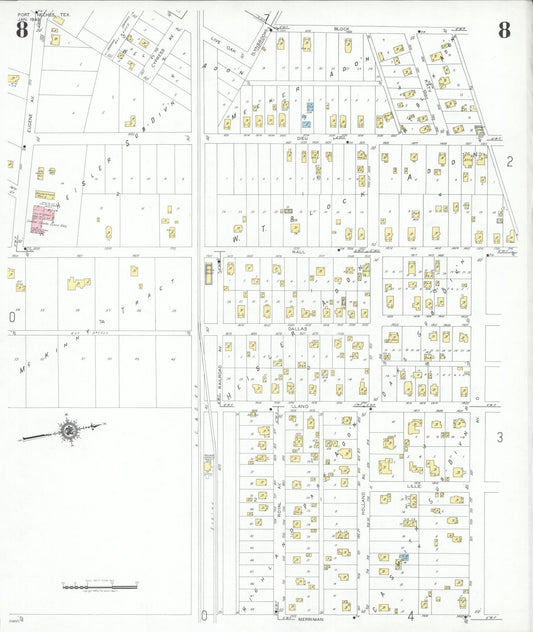 Sanborn Fire Insurance Map from Port Neches, Jefferson County, Texas (1949), Sheet #0008 - Historic Sanborn Fire Insurance Map Print, vintage old map wall art, antique decor, genealogy gift, Texas Texas map