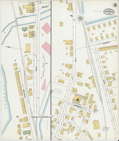 Sanborn Fire Insurance Map from Maynard, Middlesex County, Massachusetts (1899), Sheet #0003 - Complete Map Set gallery image, historic Sanborn map, vintage wall art, Massachusetts Massachusetts