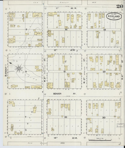 Sanborn Fire Insurance Map from Ashland, Ashland County, Wisconsin (1890), Sheet #0020 - Complete Map Set gallery image, historic Sanborn map, vintage wall art, Wisconsin Wisconsin
